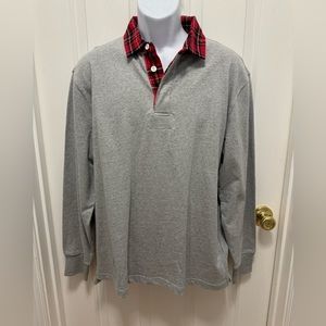 Plaid collar long sleeve tshirt